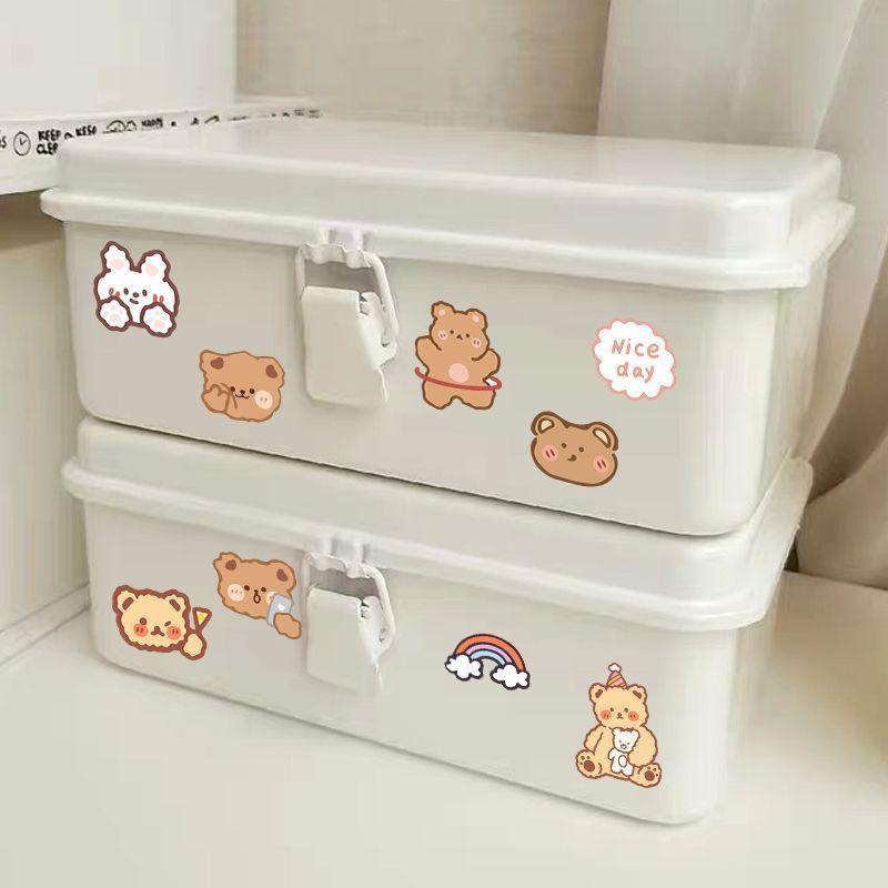 50 Ins стиль мультфильм милый медведь кролик наклейки Чемодан ноутбук коробка для хранения журнал наклейки