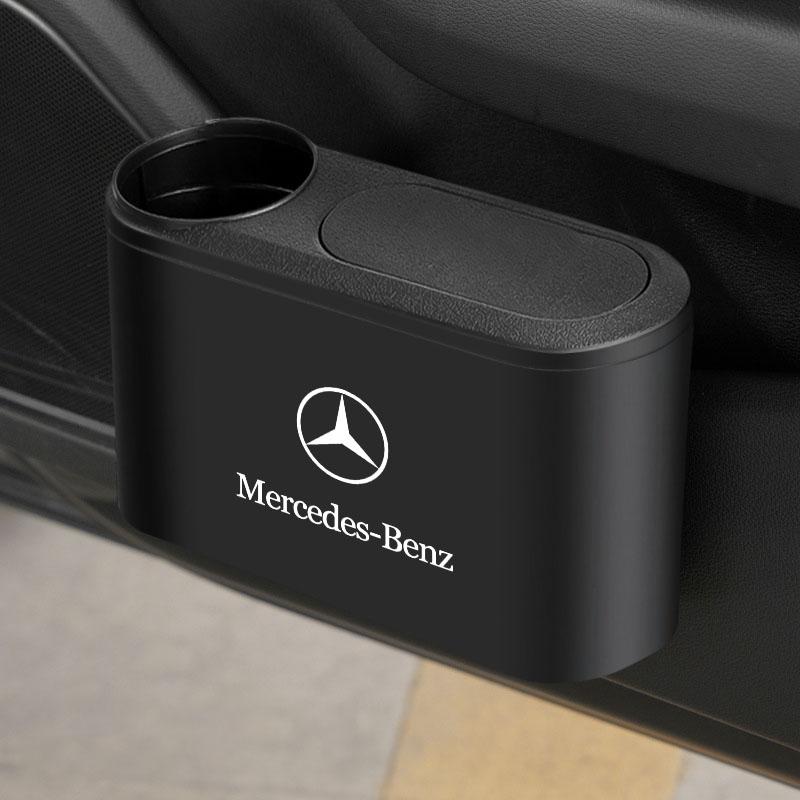 New Hanging Car Trash Can Auto Emblem Garbage Box Accessories For Mercedes Benz AMG W205 W204 W203 W211 GLC GLE CLA W212 W213 W201 W210 W124