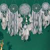 5pcs Large Boho Dreamcatcher Hanging Decoration - Portable, Feathered, Metal Crafted, Room Wall Hanging, Bedroom Decor