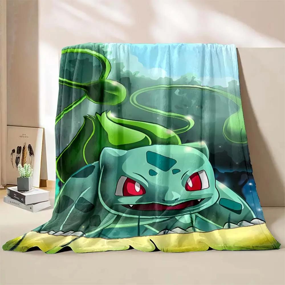 Cute Pokémon Bulbasaur Print Blanket Children Adult Blanket Soft Warm for Bed Sofa Travel Cover Blanket Children's Luxury Gifts