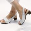 Sandals For Women Comfortable Low Chunky Block Heel Strappy Sandals Casual Open Toe Openwork Strap Shoes