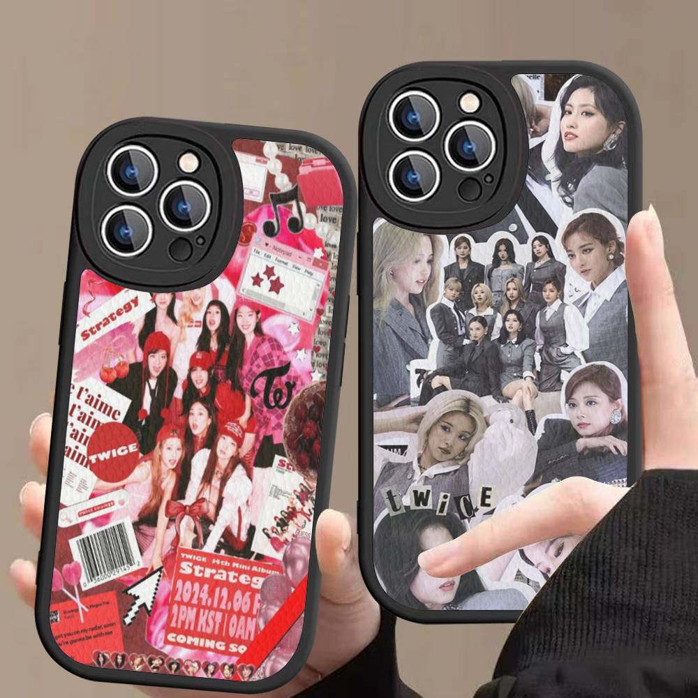 Kpop T-TwiceS Phone Case Leather For IPhone 16 15 14 13 12 11 Pro Max Plus Matte Cover