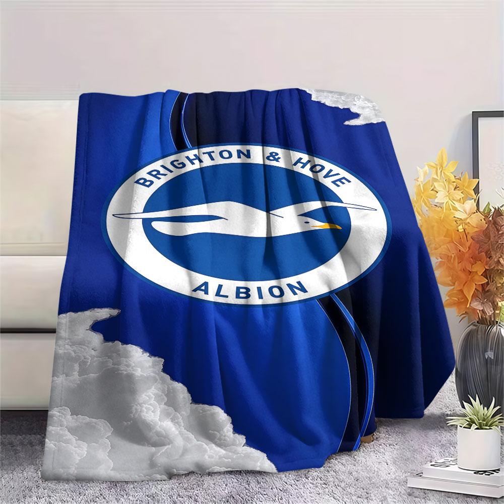 1PC Brighton & Hove Albion Patterned Flannel Blanket Suitable For All Seasons for Home Decor Warmth and Comfort Gifts Holiday Present