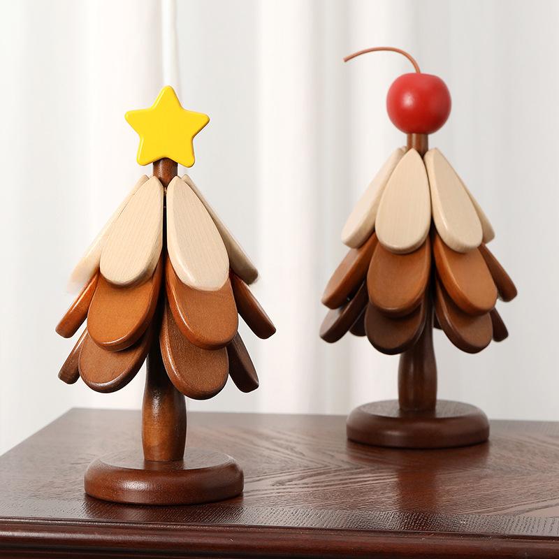 Christmas Tree Insulation Mat Solid Wood Set Dining Table Anti Scalding Mat Pot Mat Creative Home Decoration Coasters for Pots