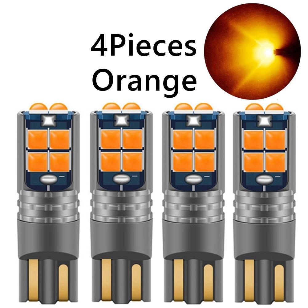 W5W LED T10 Led Bulbs WY5W Super Bright Car Interior Reading Dome Lamp Auto Parking Bulb License Plate Lights White Orange Amber Dome Lights 6