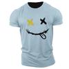T-shirt Summer New Fashion Men's English Letter Printing Pattern Casual Loose Street Fitness High Quality Cotton Top