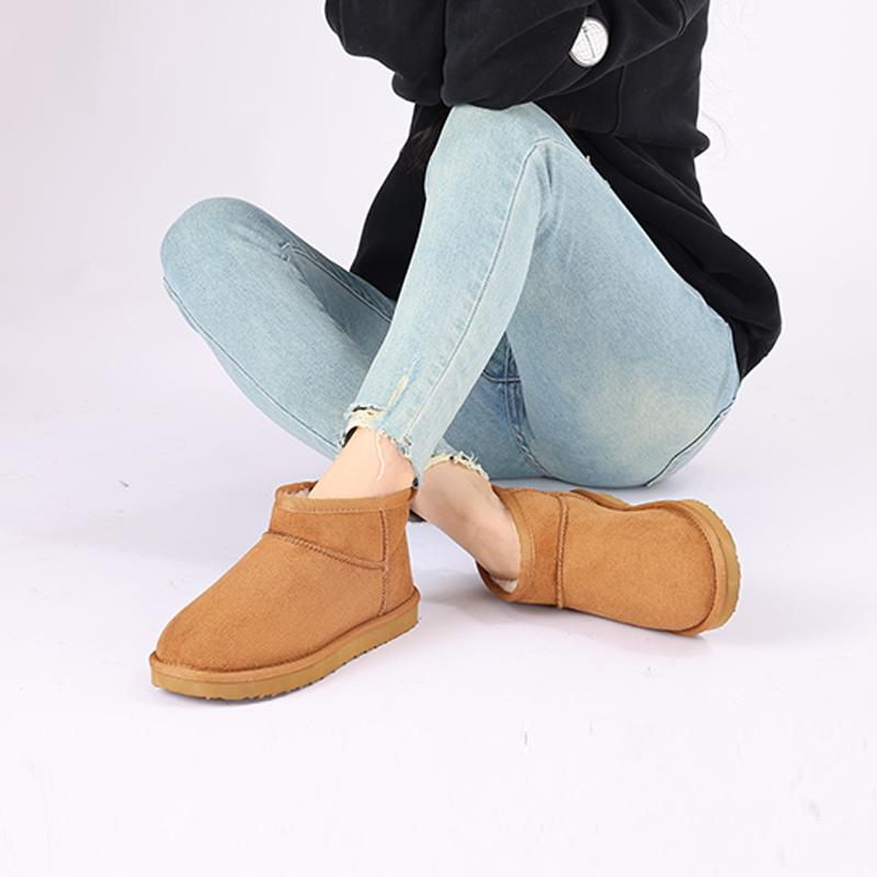 Winter Women Snow Boots Fuzzy Snow Boots Short Ankle Fur Boots Warm House Cotton Boots Fashion Women Mini Boots