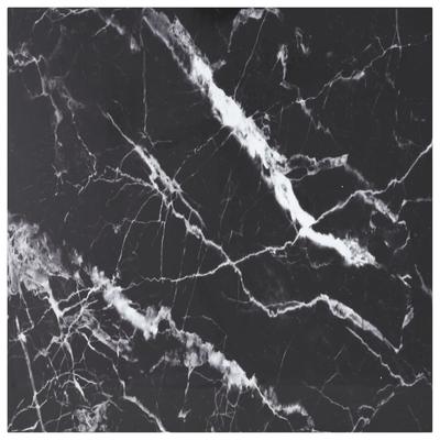 Vidaxl Blat Stołu, Czarny, 80X80 Cm, 6 Mm, Szkło Ze Wzorem Marmuru