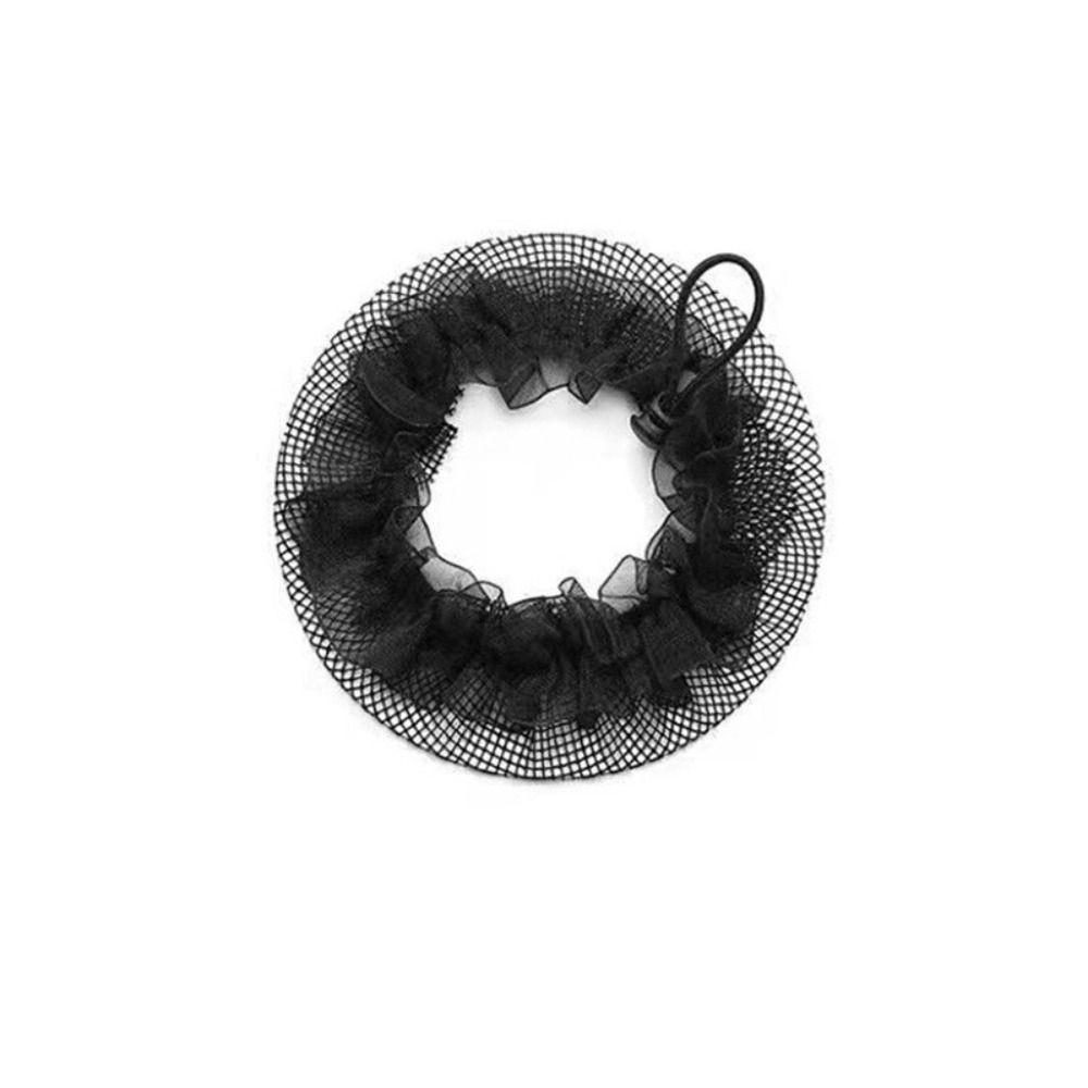 Сетка для волос в стиле балета с завязками, регулируемая, для девочек, снуд, милая эластичная сетка для волос для детей