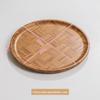 Nan Bamboo Checkered Carved Tea Tray Household Water Plate Dessert Snack Storage Tray for Restaurant Afternoon Tea