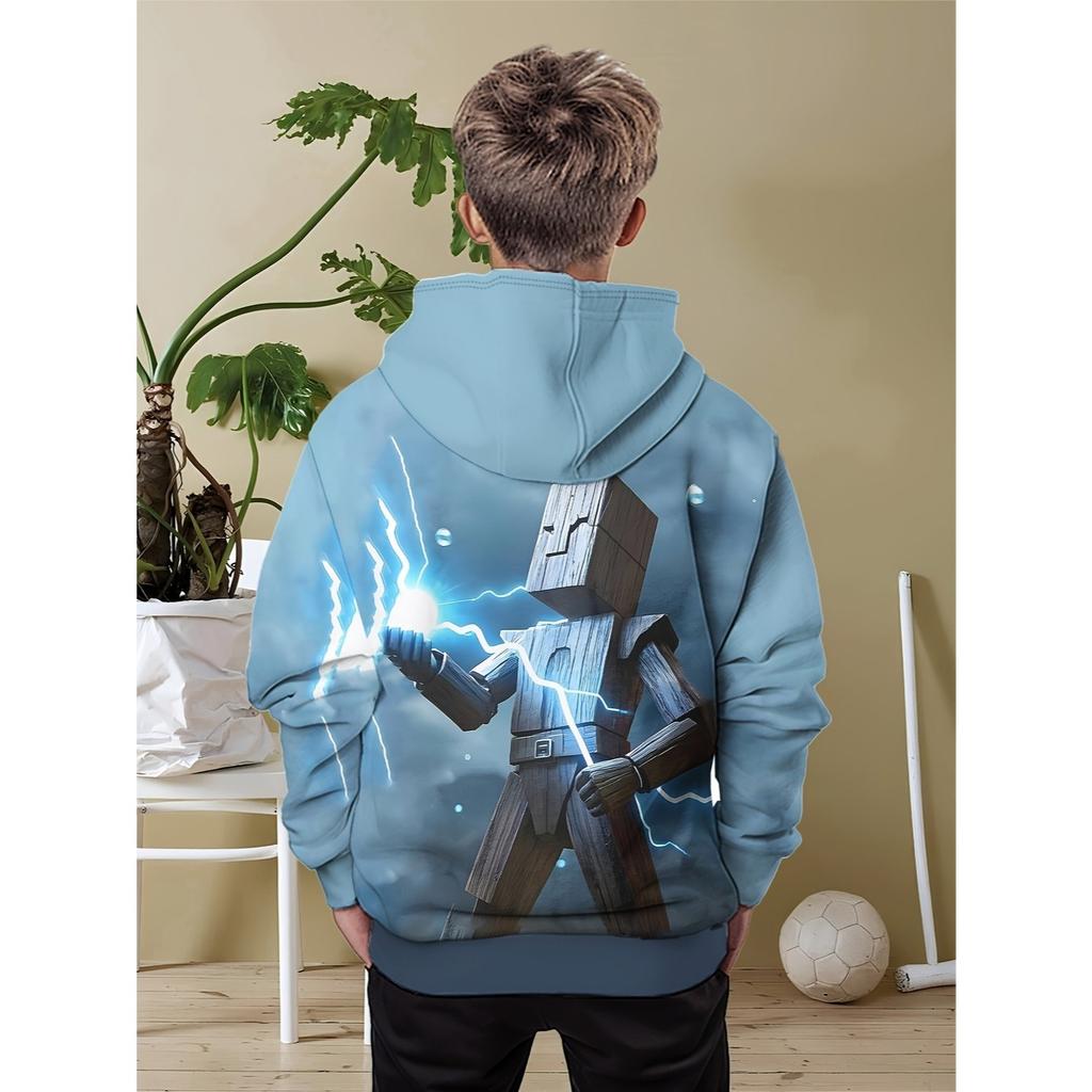 Minimalist Printed Lightning Pattern Base Sweater Knitted Fabric, Casual Round Neck Long Sleeved Pullover Sweatshirt