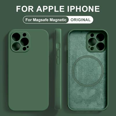 Магнитные жидкие силиконовые чехлы Magsafe для Apple IPhone 14 13 11 12 Pro Max Mini XR XS Max 8 Plus SE, защитный чехол для беспроводной зарядки