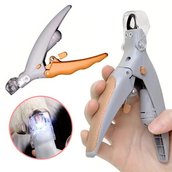 LED Pet Nail Trimmer Lighted Pet Nail Clippers with Magnifying Glass Curved Half-Moon Clippers
