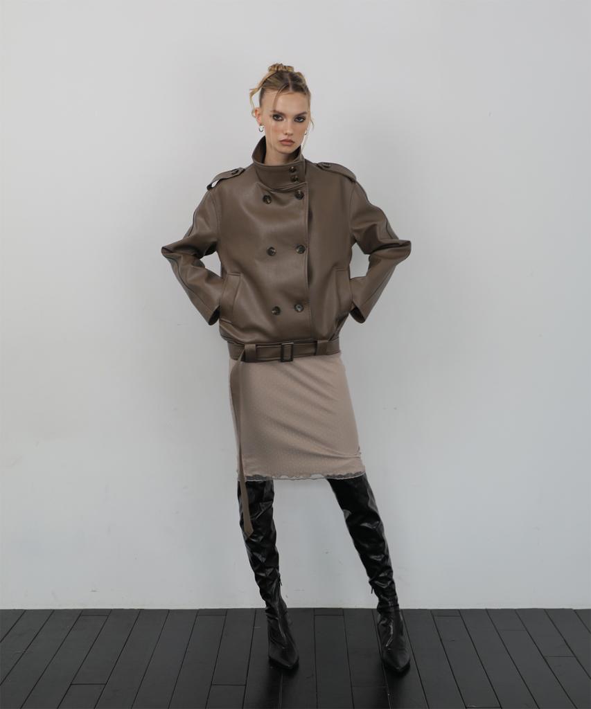 WAVEGIRL Vegan Leather Jacket (2Colors)