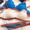 Sexy Underwear Set for Women Wire Free Bra Set French Lace Triangle Cup Push Up Brassiere Romantic Splicing Colours Lingerie