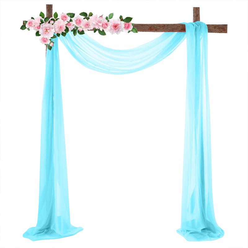 1pc/2pcs 70*550cm Elastic Chiffon Arch Drapery For Wedding Decoration Stage Background Cloth Gauze