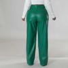 2023 Fashion Women PU Pants Autumn And Winter Casual Vinage Pocket Trousers Loose Wide Leg Leather Pants Elegant Pantalon 30033