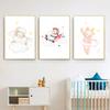Nursery Dancing Animal Child Poster Art Print Cartoon Wall Picture Nordic Bear Sheep Canvas Painting Kid Baby Bedroom Decoration