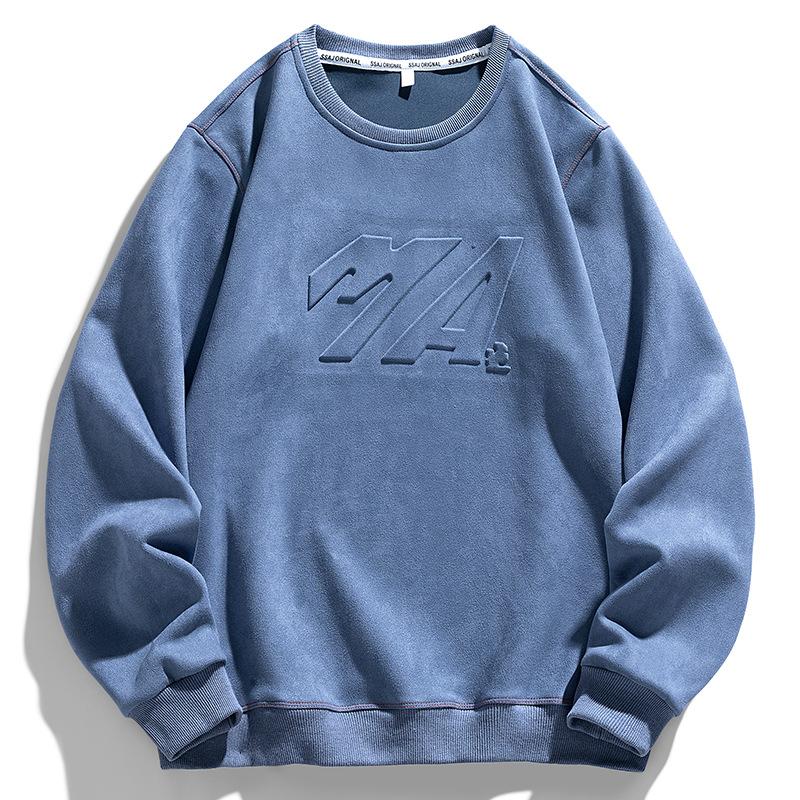 Весна-Осень Мужской Кашемировый Свитер Из Оленьей Кожи С Буквами Простой и Повседневный Свитер Джокера Спортивный Свободный Топ с Круглым Вырезом