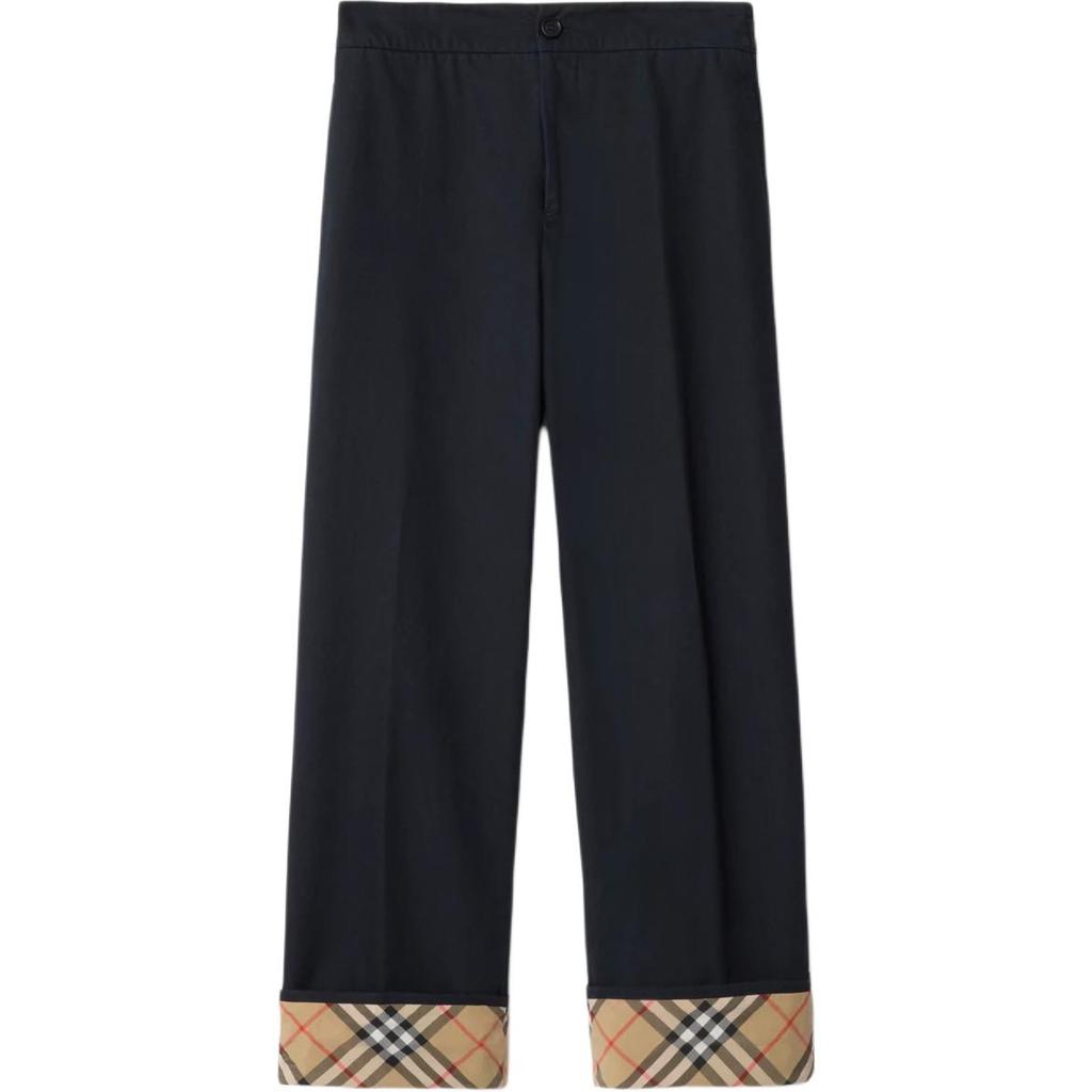 Burberry Straight Leg Checked Trim Trousers 81107251