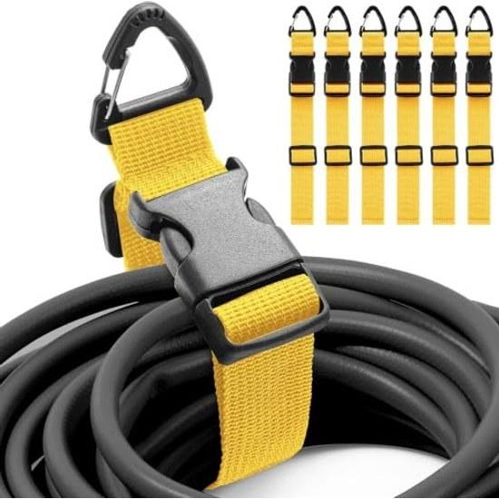 Cable ties 6 pieces Velcro extension cord organizer hanger magic type management hose band clip adjustable length triangular buckle wall-mounted black