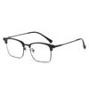 Ultra-Light Pure Titanium Square Business Glasses Frame Myopia Glasses Frame Men'S Models Can Be Matched With Degree Business Men'S Half Frame Glasses
