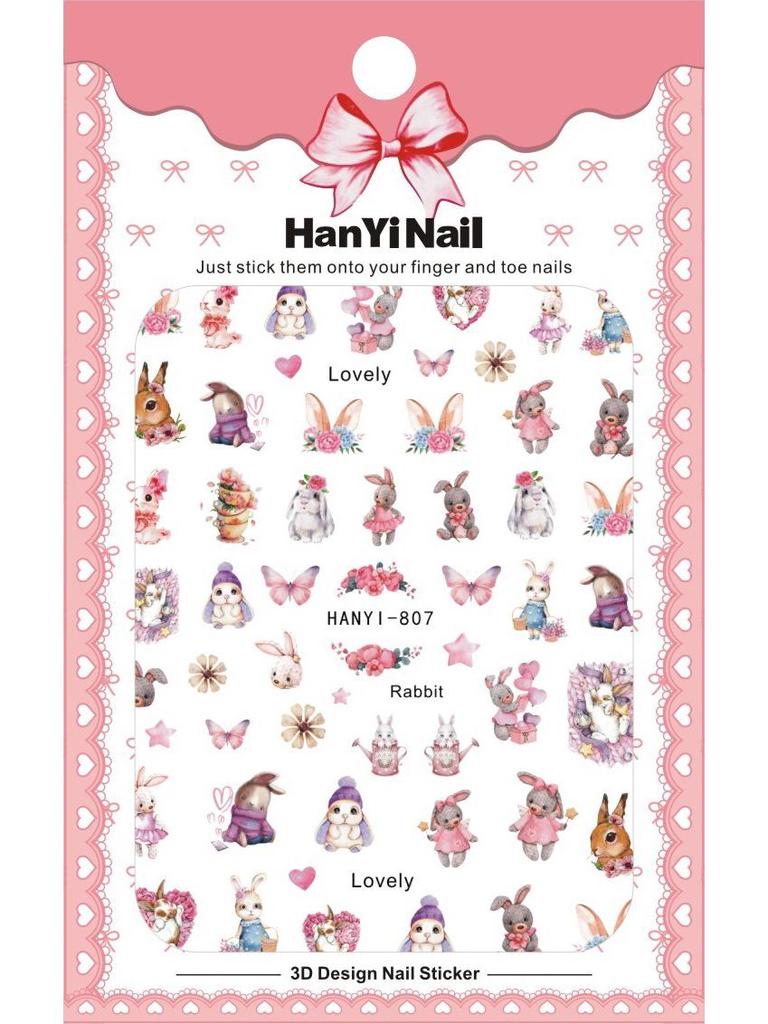 2025 милые наклейки для ногтей с изображением кошек и животных