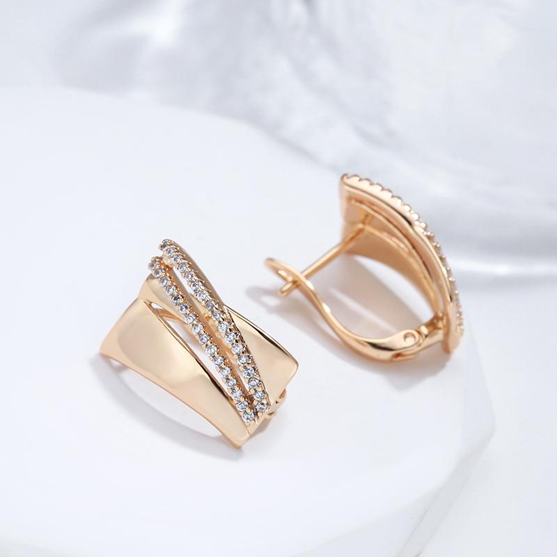 Блестящие Большие Висячие Серьги Для Женщин Цвет Розового Золота С Натуральным Цирконом Ретро Этнические Свадебные Изысканные Ежедневные Украшения