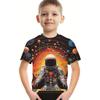 Летний топ с круглым вырезом и принтом 3D-астронавта, модные и повседневные детские футболки с короткими рукавами для мальчиков