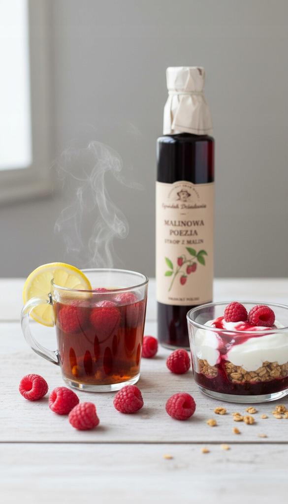 Syrop Malinowy Naturalny Z Malin 315 G Aromatyczny Dodatek Do Herbaty