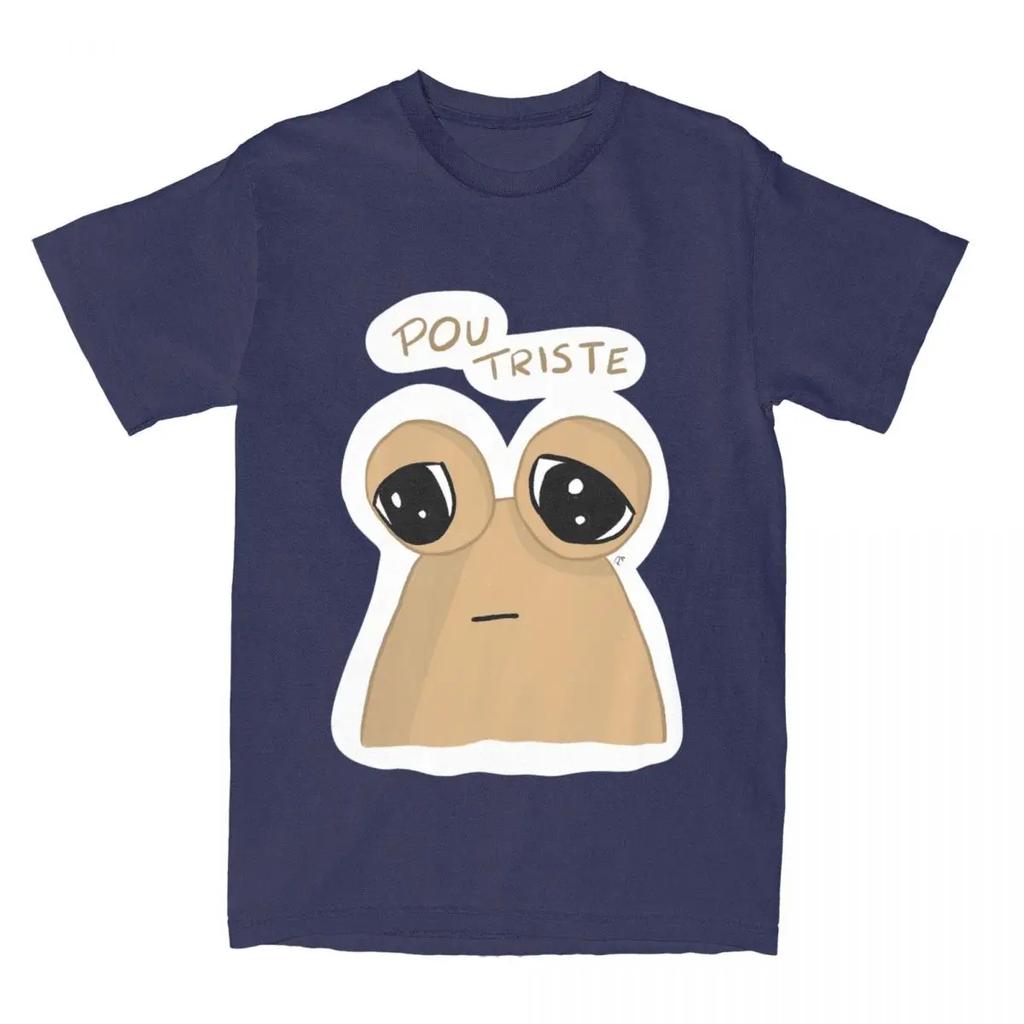 Досуг My Pet Alien Pou Pou Sad Футболка Мужчины Женщины Чистый Аниме Игровые Футболки Футболка Графическая Одежда