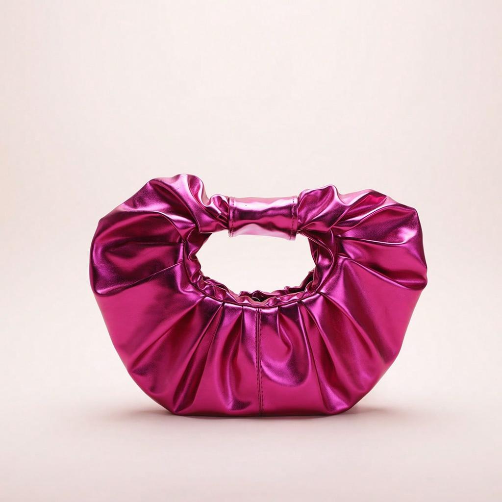 Модный дизайн сумка Cloud новая металлический блеск однотонная плиссированная сумка PU высококачественный женский клатч