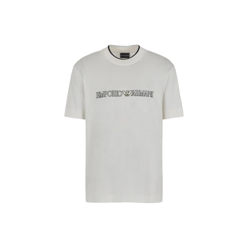 EMPORIO ARMANI Lyocell blend Jersey T shirt With Asv Logo Raised Embroidery 3D1TD4-1JUVZ-09R0