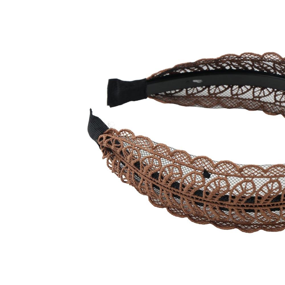 Design Women Hair Accessories Lace Leaves Headband Wide Side Hairband Korean Style Hair Wear