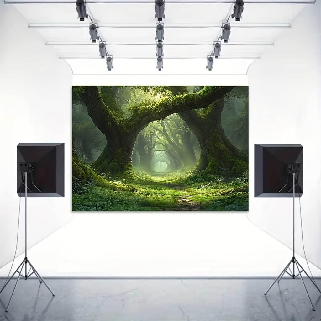 Баннер-фон для фотосъемки - Красивая атмосфера лесной тропы, 2D плотная ткань