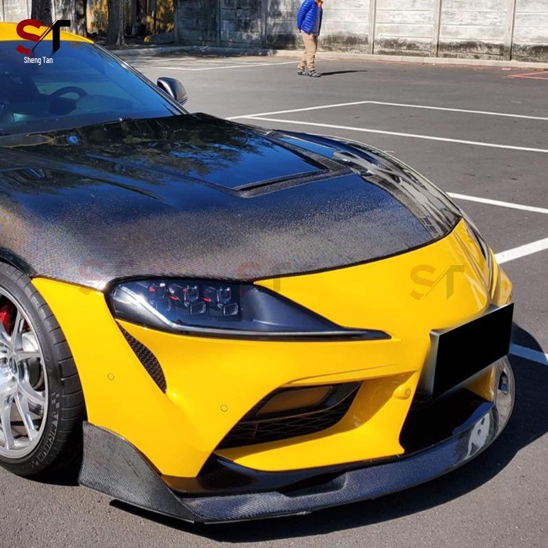 Совместимо с Toyota SUPRA A90 A91 MK5 AG Комплект сплиттеров переднего бампера из углеродного волокна.