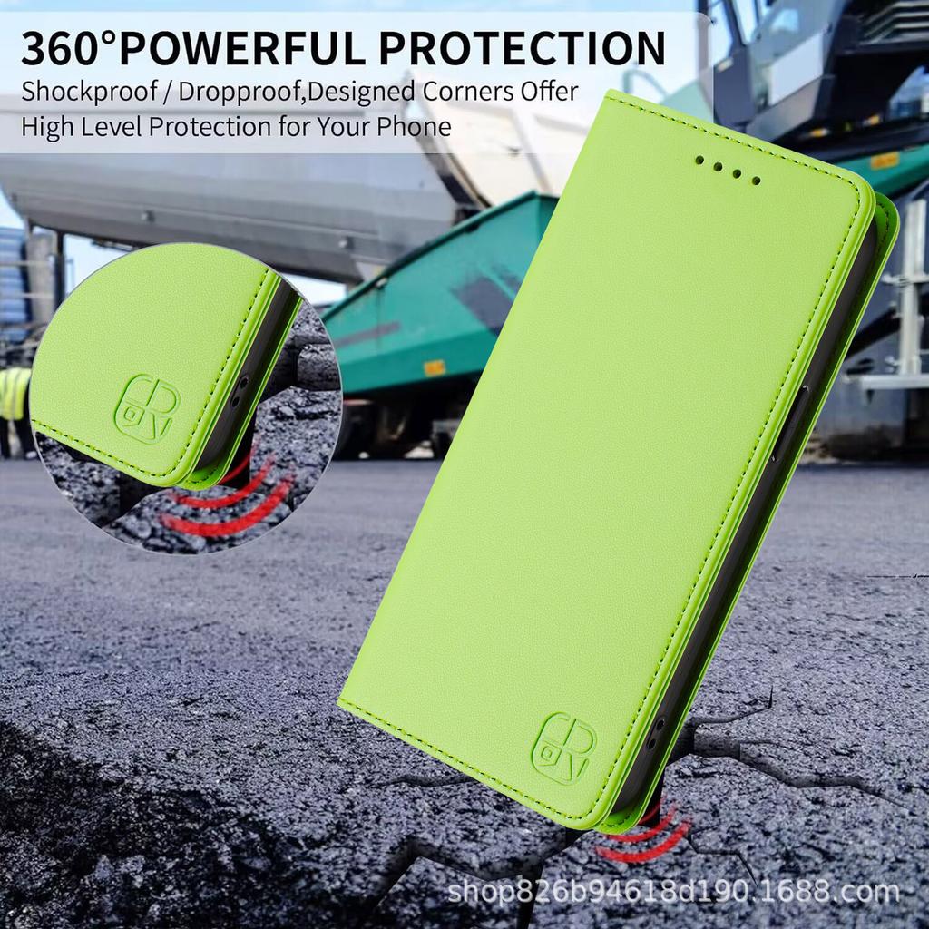 Suitable for Samsung S25/24 phone case, RFID anti-theft, card slot, strong magnetic attraction, flip cover leather case