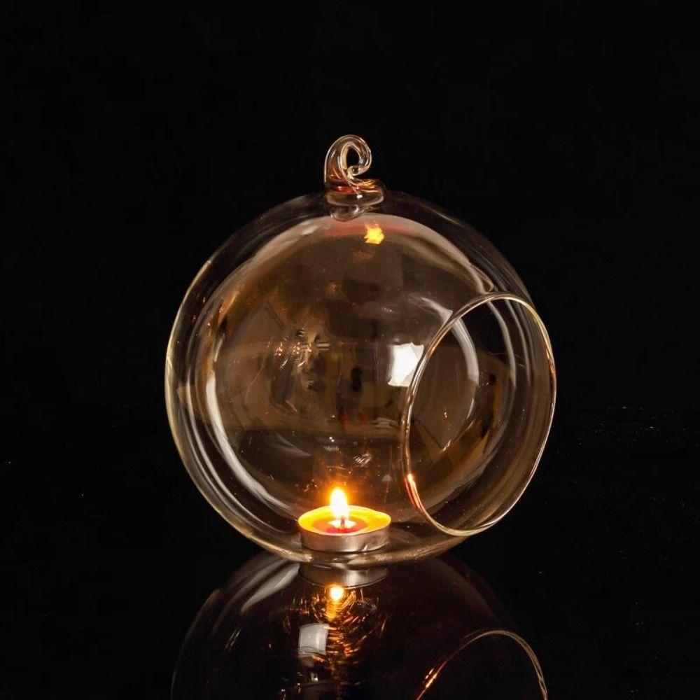 Glass Art Hollow Ball Candle Container Hanging Glass Hanging Candle Holder Home Decor