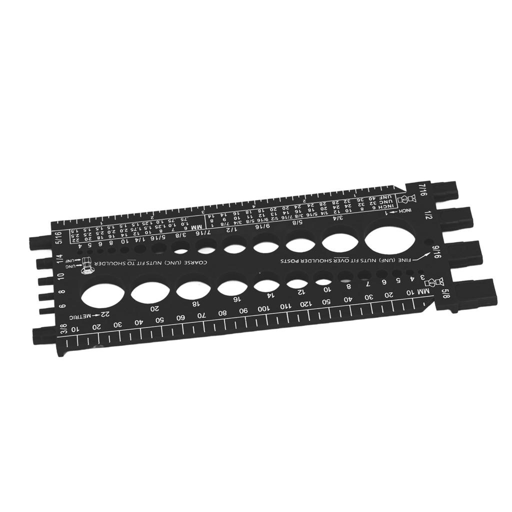 Nut Bolt Screw Gauge Multi Functional Inch Metric Quick Identification Nut Bolt Thread Checker for Workshop Garage Bolt Sizer