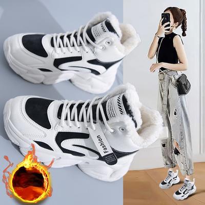 Зимние сапоги, женские ботильоны, теплая зимняя женская обувь из полиуретана, кроссовки на плоской подошве, женская обувь на шнуровке, женские короткие зимние сапоги