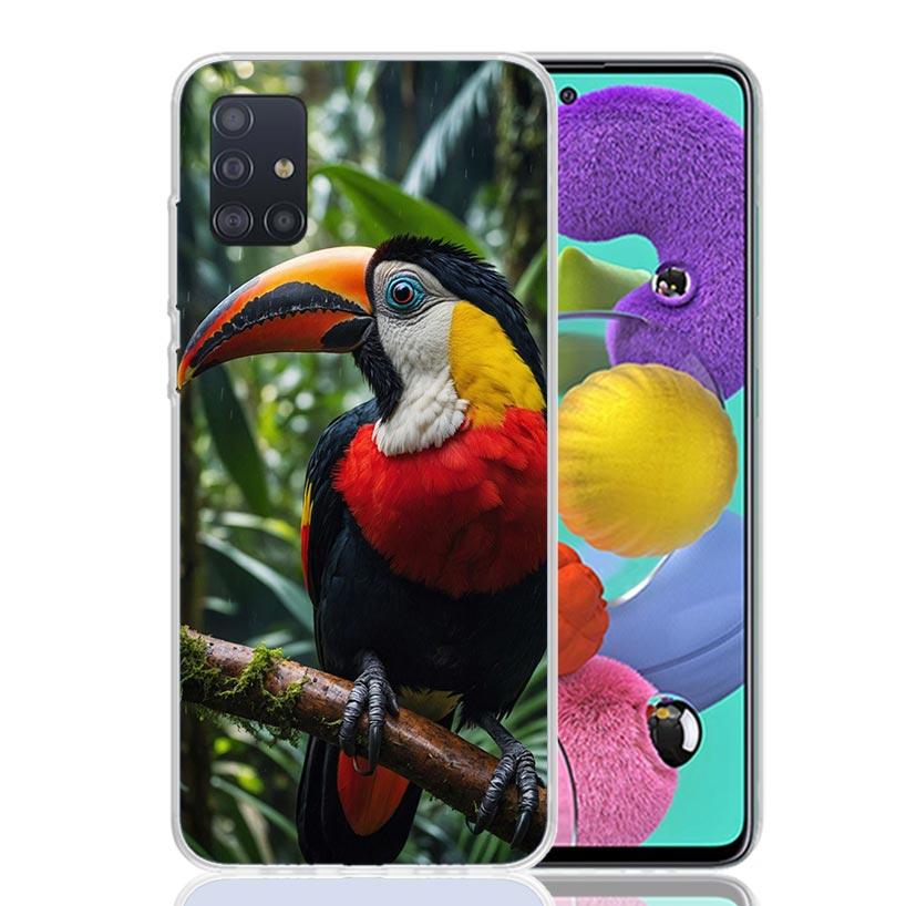 Tropical Toucan Phone Case For Samsung Galaxy A52 A32 A22 A12 A02S A50S A30S A51 A31 AA71 Note 20 Ultra 10 S10 Plus Galaxy A52 A