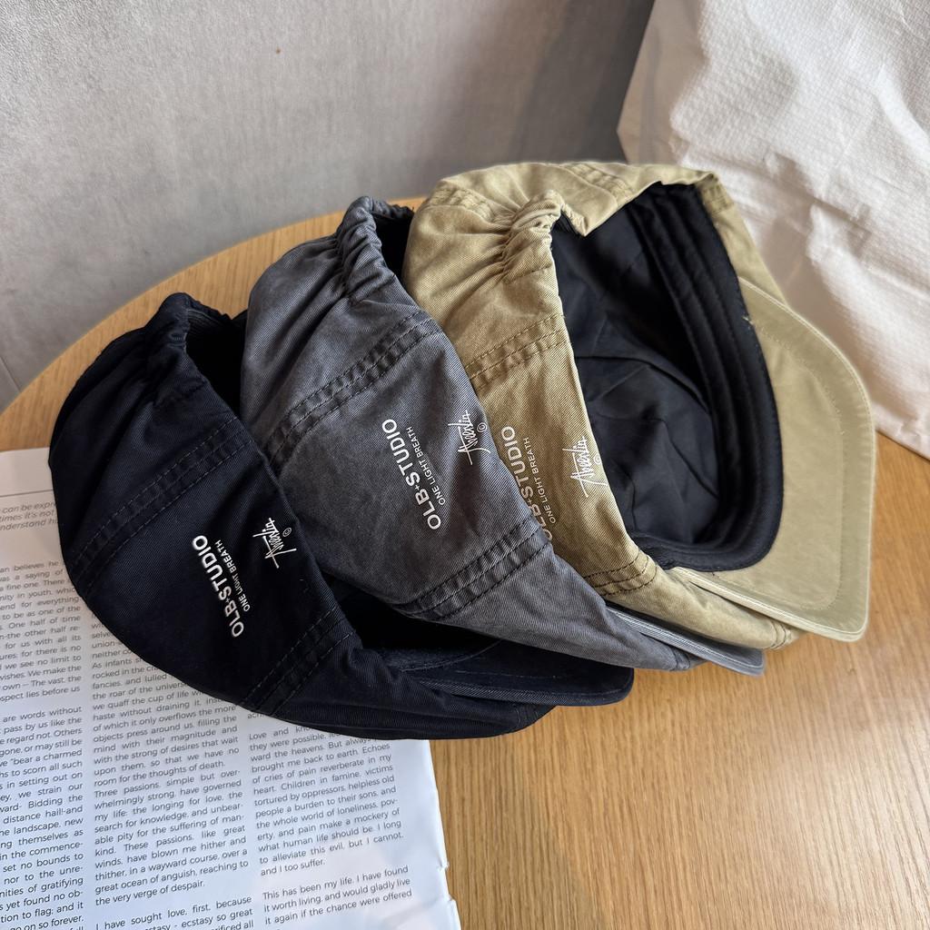 Retro Solid Color Minimalist Style Cotton Baseball Cap Sunshade Women Teens