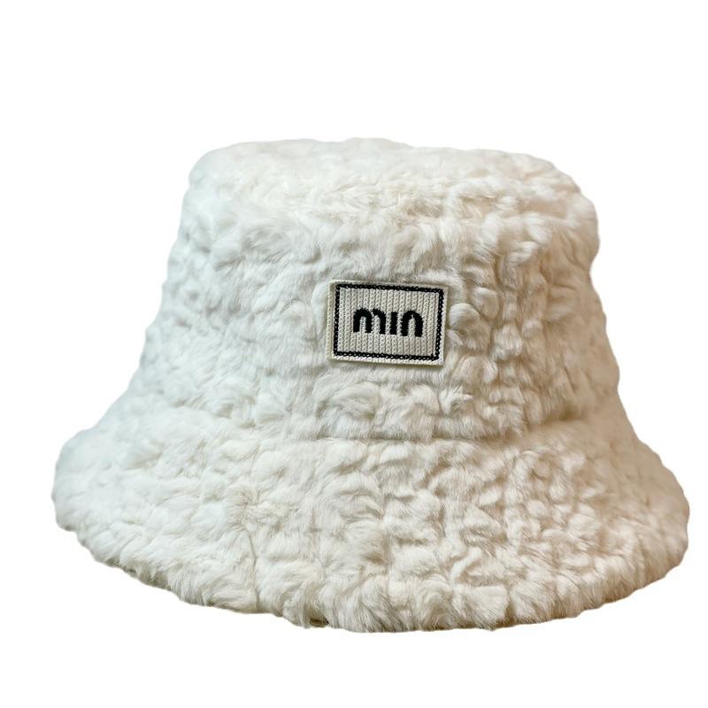 Шапка Женская Бархатная Утепленная Теплая Шапка-Ведро Женская Корейский Стиль Подчеркивающая Лицо Милая Универсальная Холодная Шапка Теплая Шапка С Большими Полями