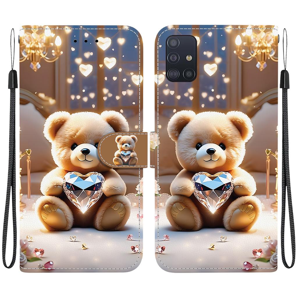 Чехол-книжка из искусственной кожи ручной работы для Samsung Galaxy A51 5G (SM-A516F/A516B)- Противоскользящий ударопрочный чехол с ремешком на запястье и дизайнами в виде сердец/роз и кошек