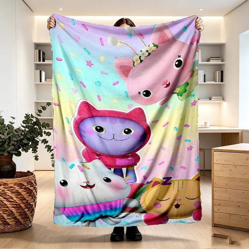 Gabby's Dollhouse Print Blanket - Soft & Comfortable, for Bedroom, Travel, Sofa, Home Decoration - Birthday Christmas Gift for Friend