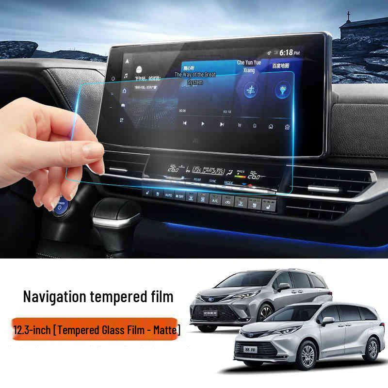 Tempered Protective Film for 24-Model Sienna: Fits Central Control Navigation Screen & Grevia Instrument Panel