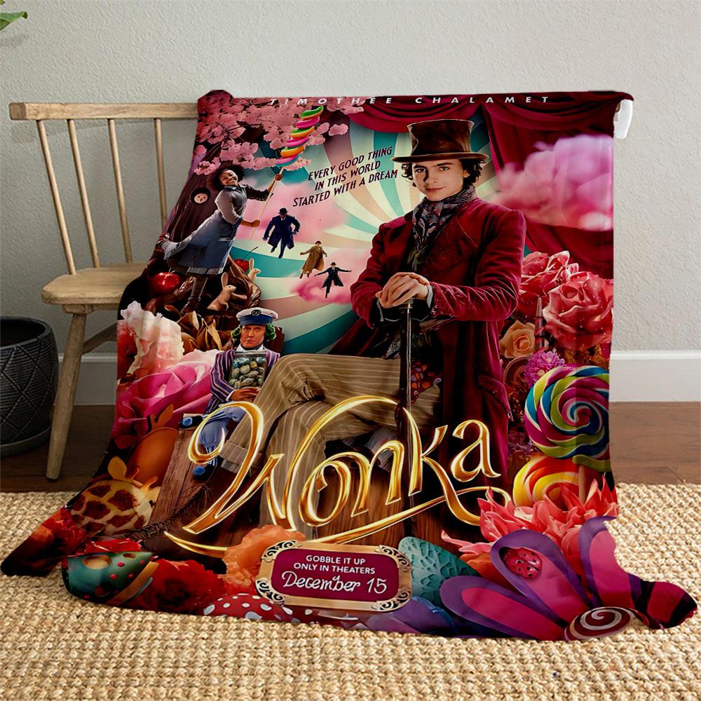 1pc Timothée Chalamet Wonka Outdoor Flannel Blanket Soft Plush Decor for Picnics, camping,Bedroom, Playroom, or Lunch Break, Perfect Gift