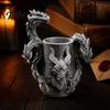 Подставка для ручек с рельефным орнаментом в виде трехглавого дракона, 3D-печатный фэнтезийный настольный органайзер, Хранение канцелярских принадлежностей, Реалистичные детали масштаба для ручек