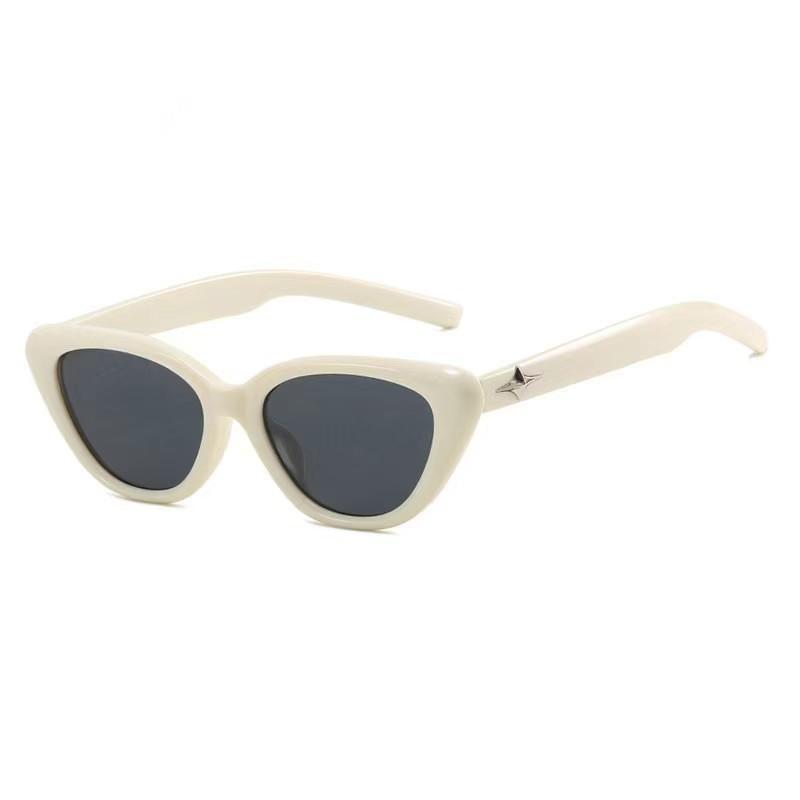 Star black cross star meteor sunglasses small frame cat eye sunglasses women's advanced sense UV protection sunglasses