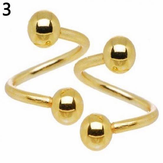 2 шт. спиральное кольцо из нержавеющей стали Twister для губ и носа, пирсинг, ювелирные изделия